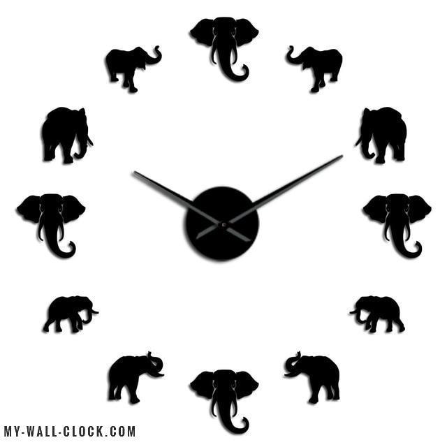 Clock Stickers Elephant World My Wall Clock