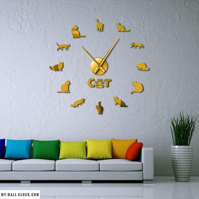 Clock with Cat Stickers My Wall Clock