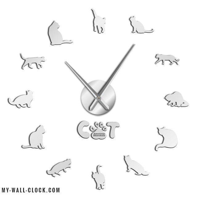 Clock with Cat Stickers My Wall Clock