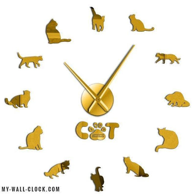 Clock with Cat Stickers My Wall Clock