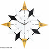Clock Wood and Metal Large Triangles My Wall Clock