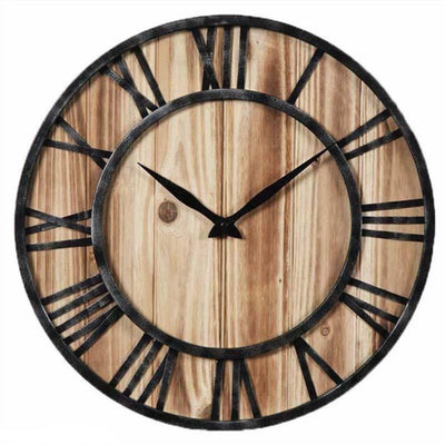 Clock Wood and Metal Wall Circle My Wall Clock