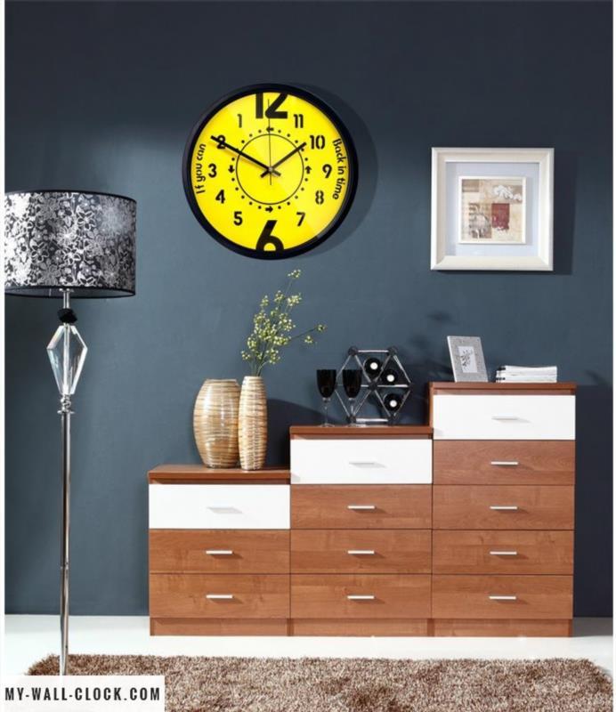 Design clock Black and yellow My Wall Clock