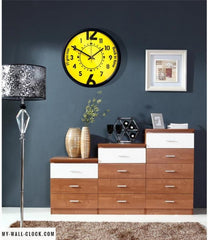 Design clock Black and yellow My Wall Clock