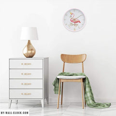 Design Clock Flamingos Rose My Wall Clock