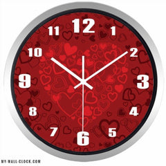 Design Clock Red Hearts My Wall Clock