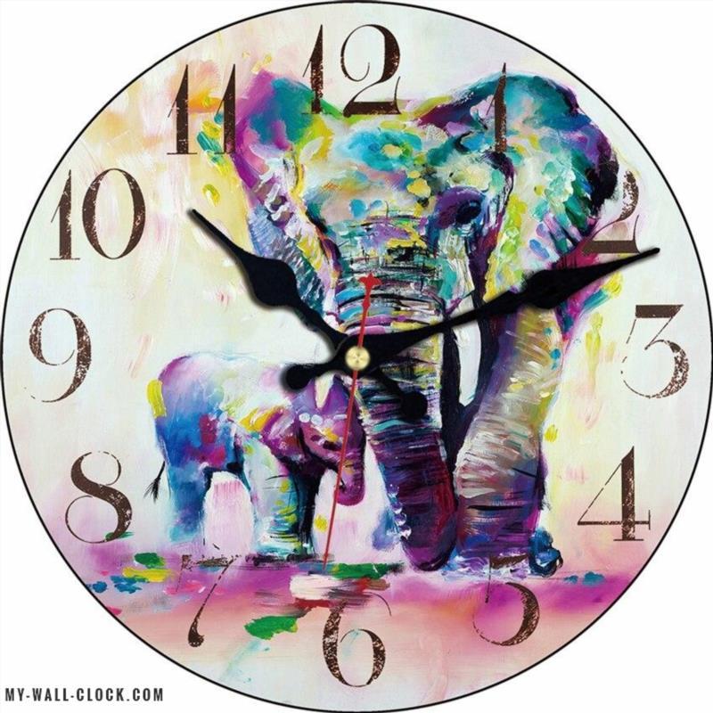 Design Clock Wild Elephant My Wall Clock