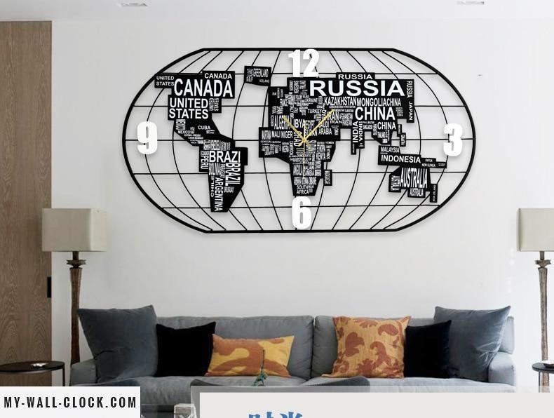 Detailed Metal World Clock My Wall Clock