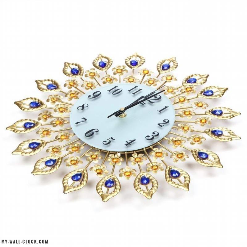 Feathers of Gold Design Clock My Wall Clock