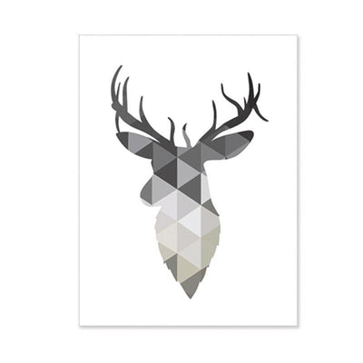 Geometric Deer Line Art My Wall Clock