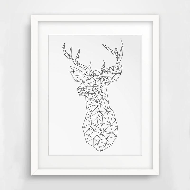 Geometric Deer Painting My Wall Clock