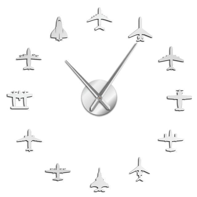 10.5 AIRPLANES PATTERN KIDS Clock Large 10.5 