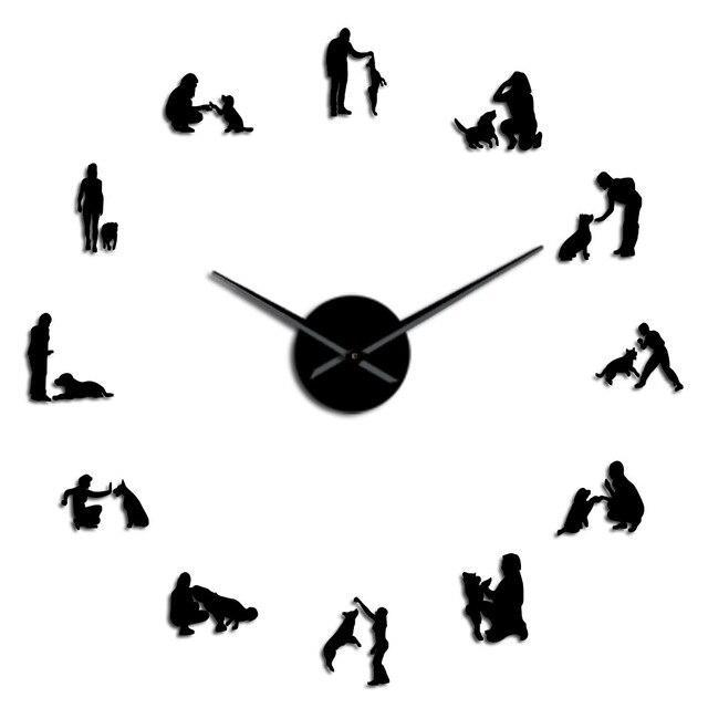 Giant Dog-Handler Wall Clock My Wall Clock