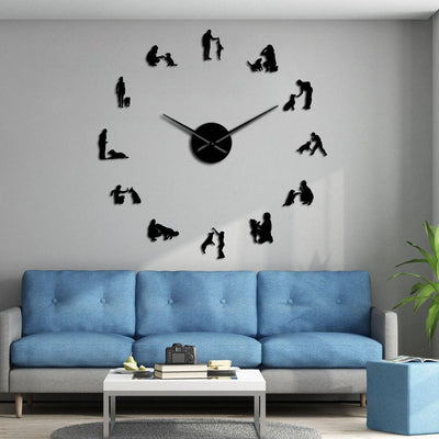 Giant Dog-Handler Wall Clock My Wall Clock