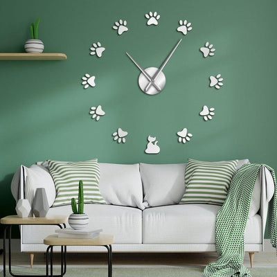Giant Wall Clock Cat Paws My Wall Clock