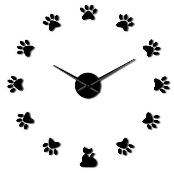 Giant Wall Clock Cat Paws