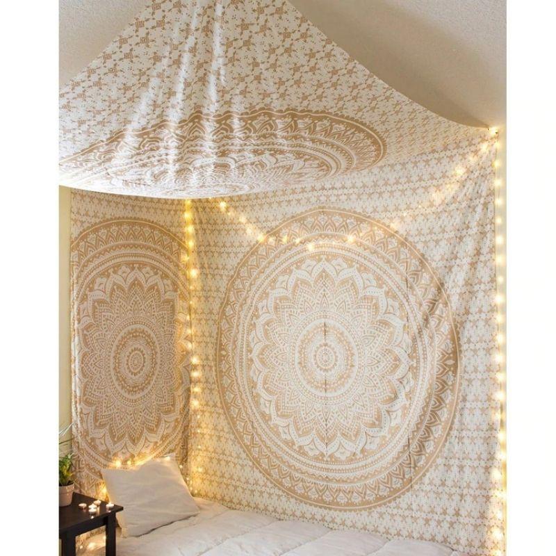 Gold Mandala Wall Tapestry