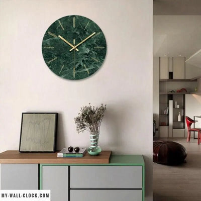 Green Marbled Wall Clock My Wall Clock