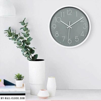 Grey Circle Modern Clock My Wall Clock