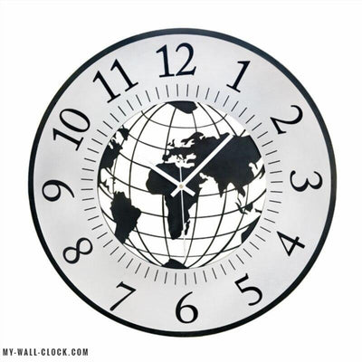Grey Planet World Clock My Wall Clock