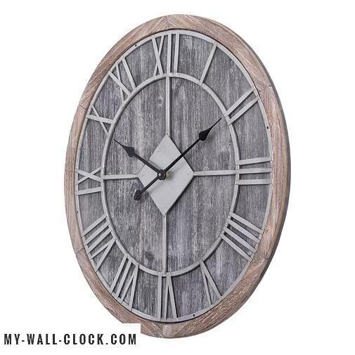Industrial Clock Large Wood My Wall Clock