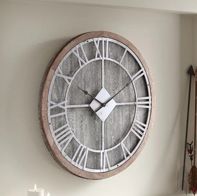Industrial Clock Large Wood My Wall Clock