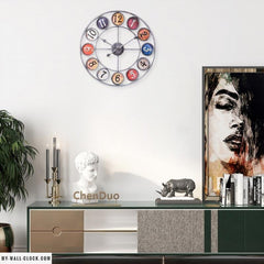 Industrial Clock Multicoloured Figures My Wall Clock