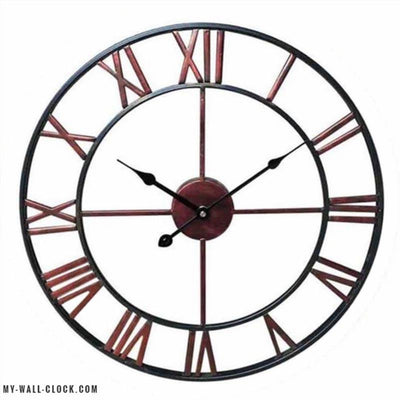 Industrial Clock Red Gold My Wall Clock