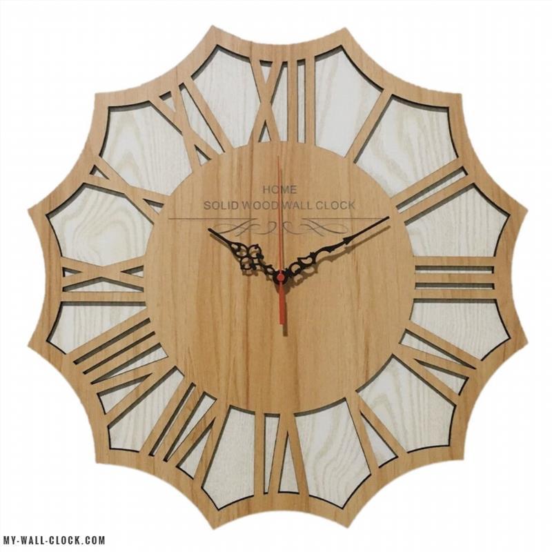 Industrial Clock Wooden Rosace My Wall Clock