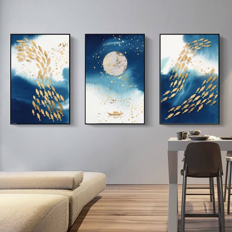 Large Metal School of Fish Wall Art - Vadsø My Wall Clock