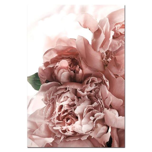 LEAF PINK SCANDINAVIAN PAINTING My Wall Clock
