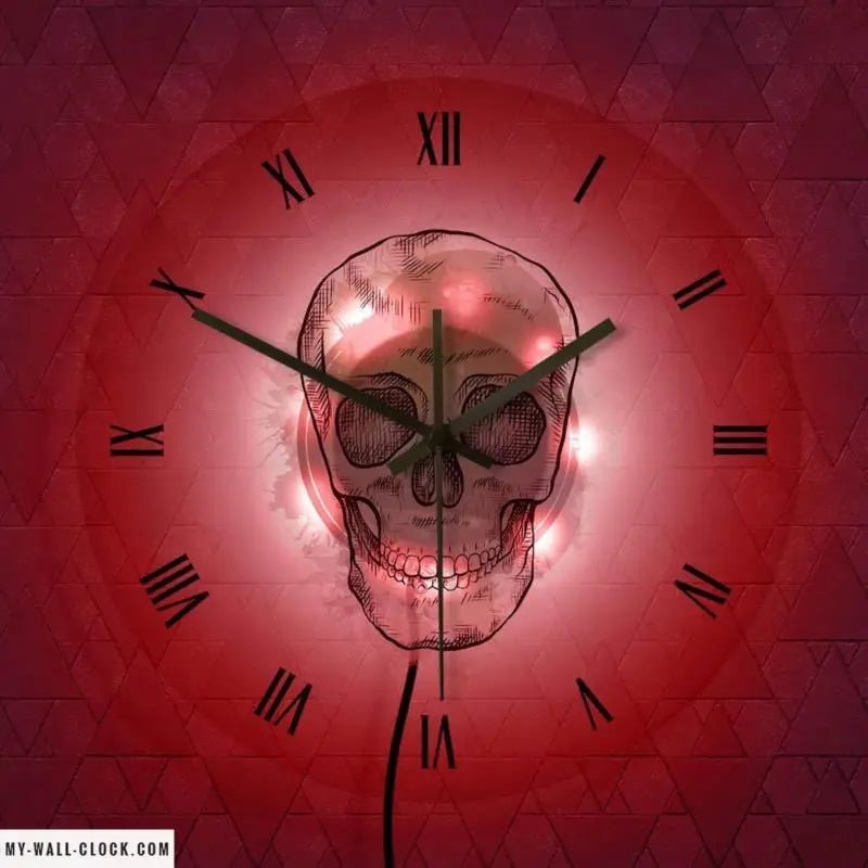 LED Wall Clock Skull Multicolor My Wall Clock