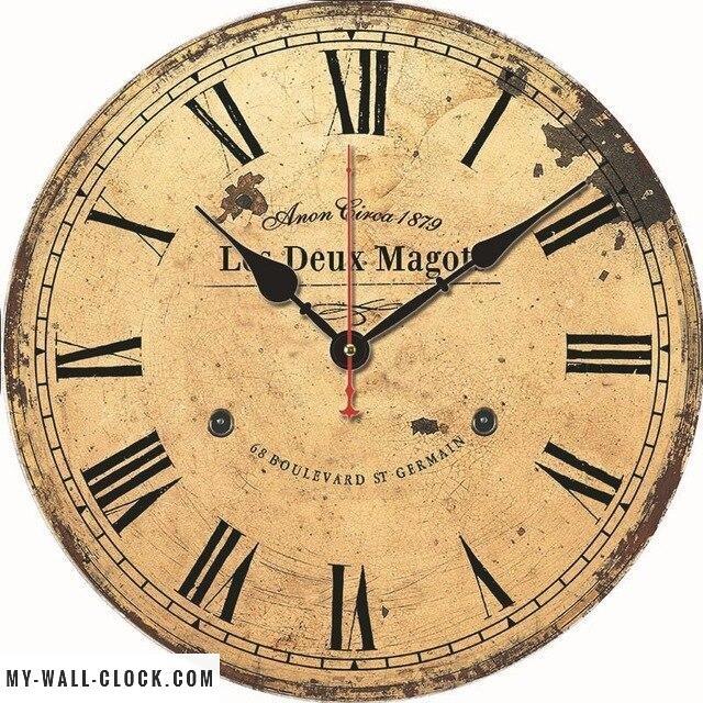 "Les Deux Magots" Vintage Clock My Wall Clock