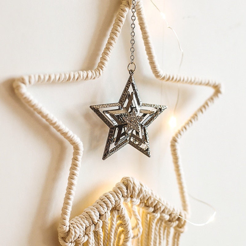 Macrame moon and discount star wall hanging