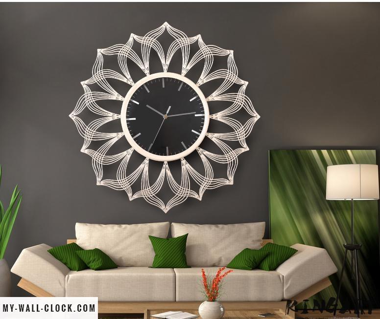 Metal Clock White Gold My Wall Clock