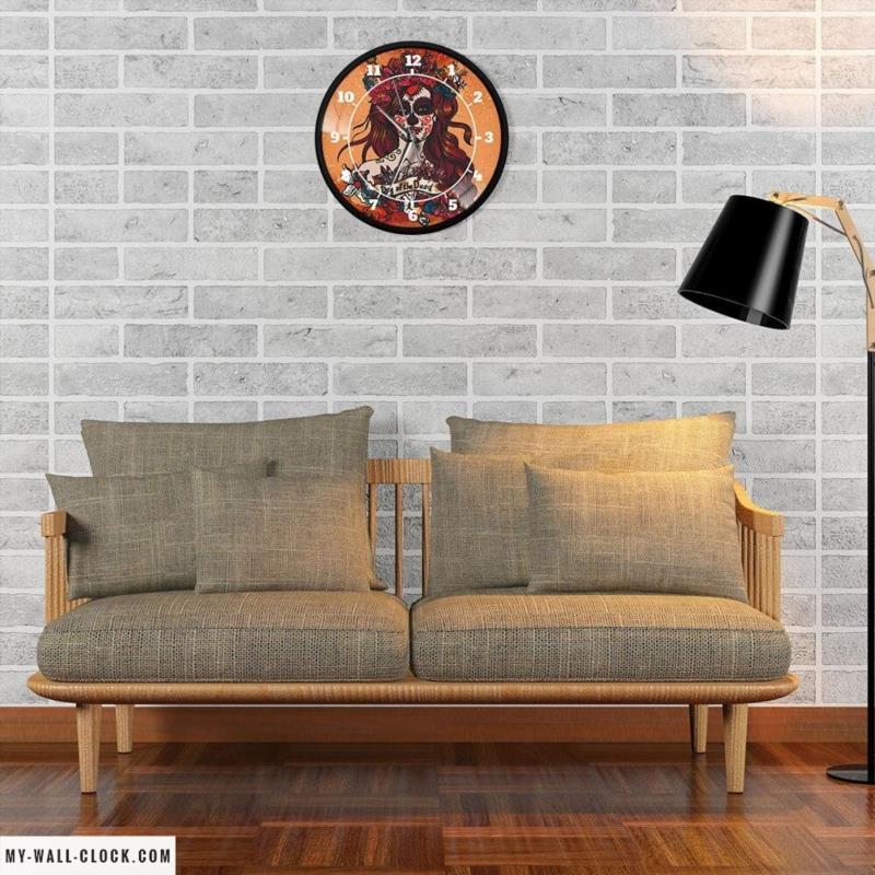 Metal Day of the Dead Clock My Wall Clock