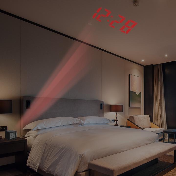 Multi-Colored Cube Travel Projection Alarm Clock My Wall Clock