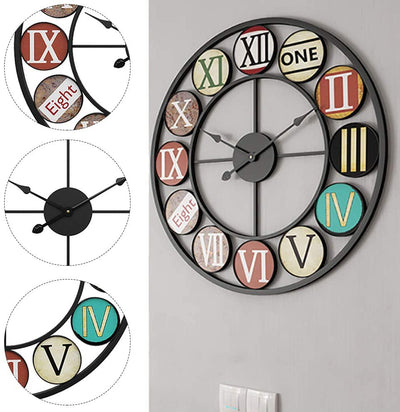 Multicolor Industrial Clock My Wall Clock