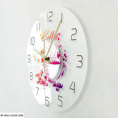 Multicolored Coffee LED Clock My Wall Clock