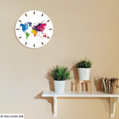 Multicoloured Modern World Clock My Wall Clock