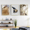 Nordic Large Gold Feather Wall Art My Wall Clock