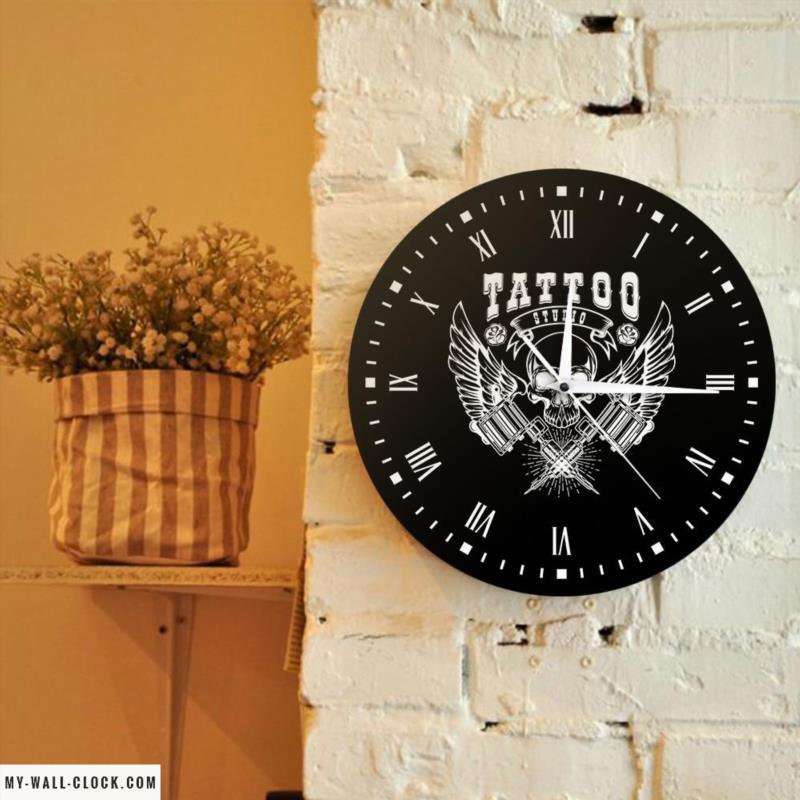 Original Clock Skull Tattoo My Wall Clock