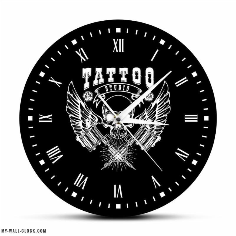 Original Clock Skull Tattoo My Wall Clock