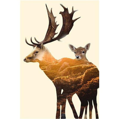 Original Scandinavian Deer Wall Art My Wall Clock