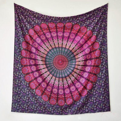 Pink and Purple Mandala Tapestry My Wall Clock