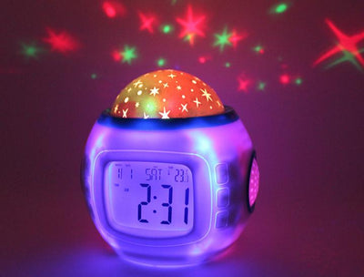 PROJECTOR ALARM CLOCK STARS WHITE My Wall Clock