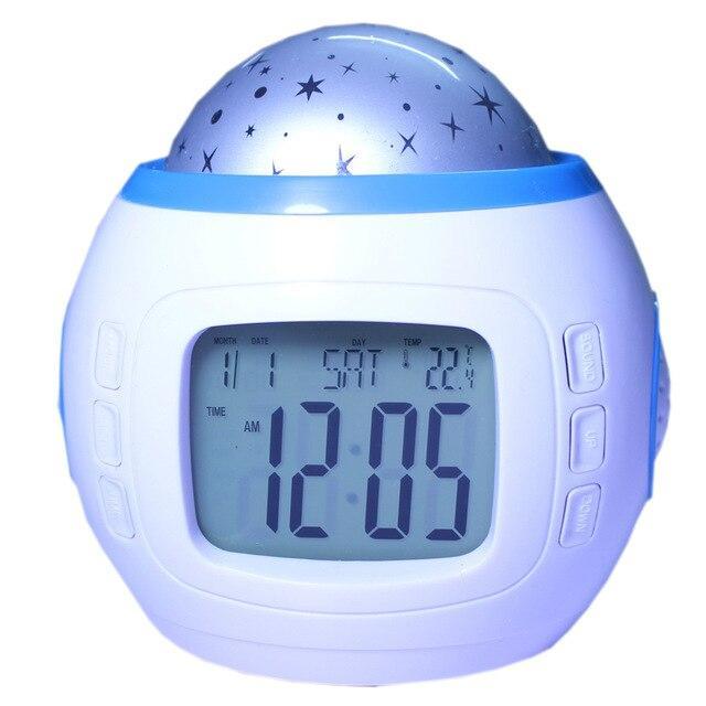 PROJECTOR ALARM CLOCK STARS WHITE My Wall Clock