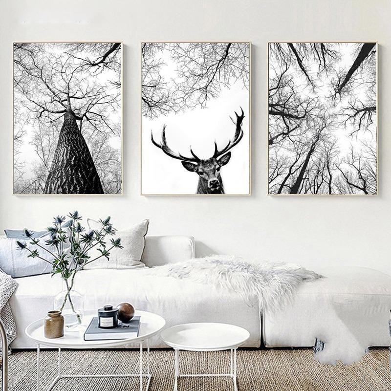 Abstract Scandinavia Black White Wall Art Pictures - Canvas Wall Art P —  Original Wall Arts