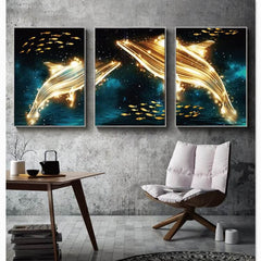 Scandinavian Dolphin Canvas Wall Art - Skudenesshavn My Wall Clock