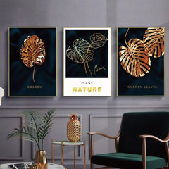 Scandinavian Gold Palm Leaf Wall Art - Trondheim My Wall Clock